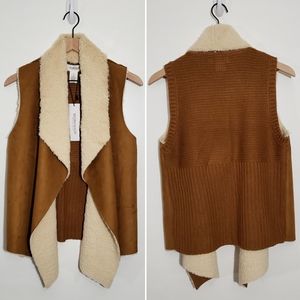 NWT Workshop Republic Faux Suede Sherpa Vest